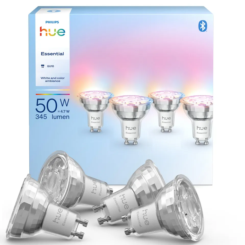philips-hue-essential-smart-led-gu10-spot-4er-pack-345-lm-wei-farbe-dimmbar-alex image 1