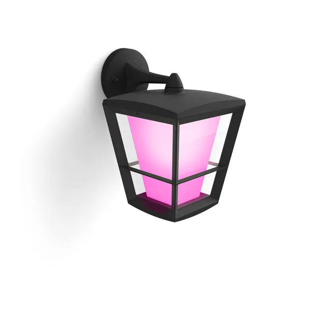 philips-hue-white-color-ambiance-econic-wandleuchte-laternenform-h-ngend-schwarz image 1