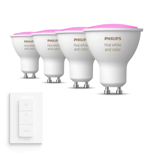 philips-hue-white-and-color-ambiance-vorteilspaket-gu10-mit-4-spots-wei-es-und-f image 1