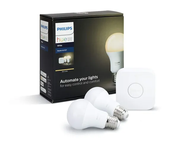philips-hue-white-2x-e27-starter-set-inkl-hue-bridge-dimmbar-2700-k-warmwei-1050 image 1