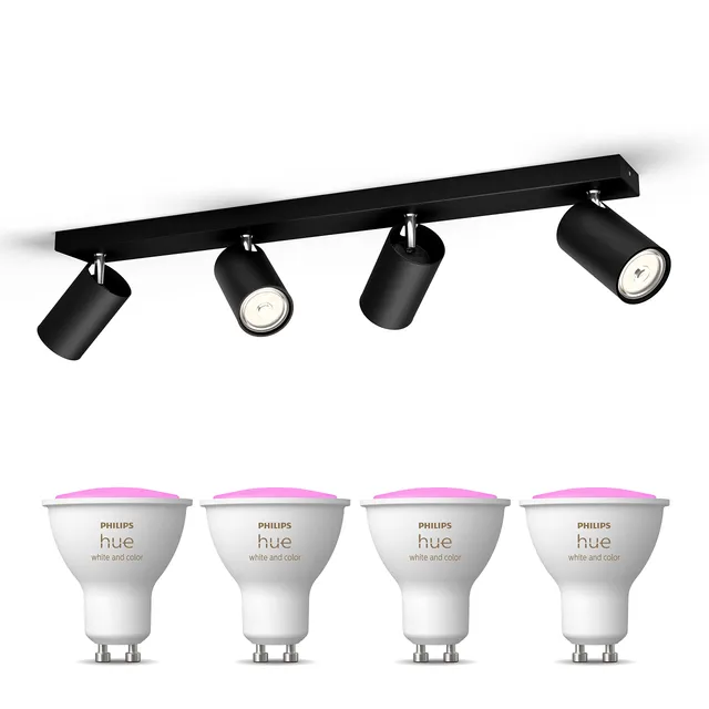 philips-hue-kosipo-aufbaustrahler-4-flammig-schwarz-gu10-white-and-color-ambianc image 1