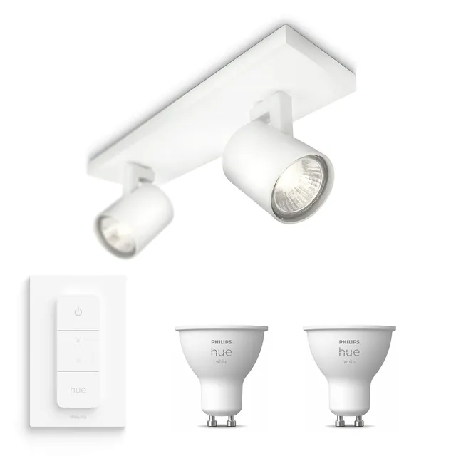 philips-hue-runner-aufbaustrahler-2-flammig-wei-gu10-warmwei-inkl-hue-dimmer-swi image 1