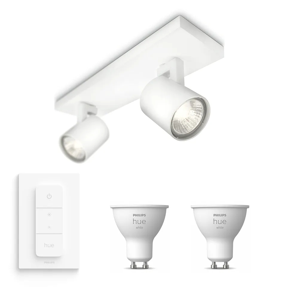 philips-hue-runner-aufbaustrahler-2-flammig-wei-gu10-warmwei-inkl-hue-dimmer-swi image 1
