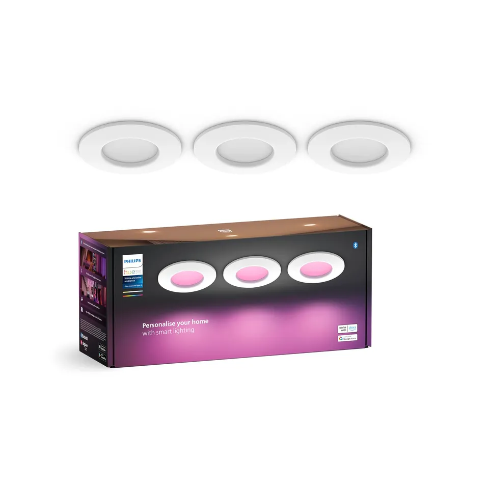 philips-hue-smart-slim-einbauleuchte-3er-pack-90-mm-wei-farbiges-licht-bluetooth image 1