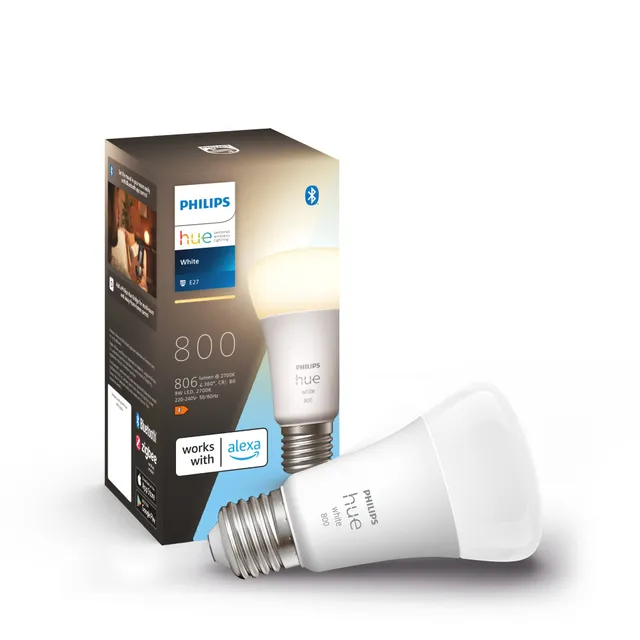 philips-hue-white-e27-led-lampe-1er-pack-806-lumen-warmwei-dimmbar-smarte-app-un image 1