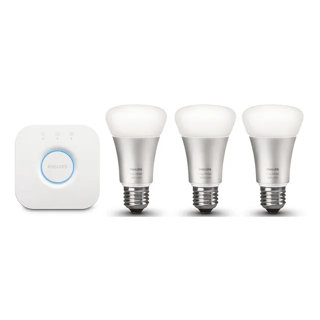 philips-hue-white-color-ambiance-e27-starter-set-3x-570-lm-3-dimmbare-farb-lampe image 1