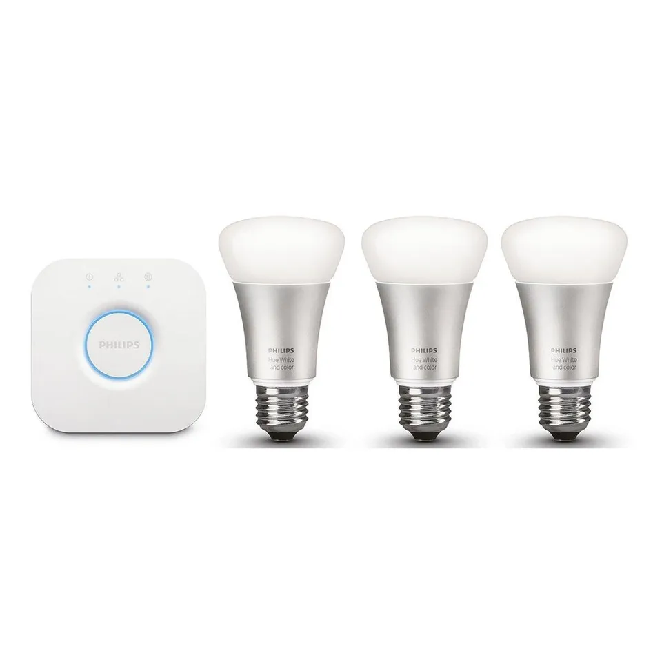 philips-hue-white-color-ambiance-e27-starter-set-3x-570-lm-3-dimmbare-farb-lampe image 1