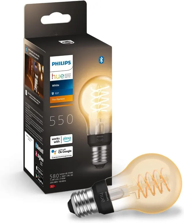 philips-hue-white-e27-filament-led-lampe-550-lm-dimmbare-edison-lampe-mit-warmwe image 1