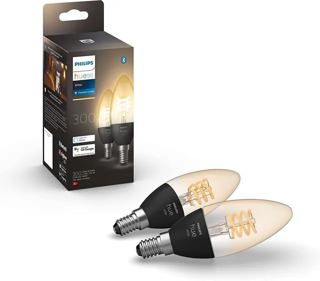 philips-hue-white-e14-kerze-filament-doppelpack-2-300-lm-dimmbare-warmwei-e-smar image 1