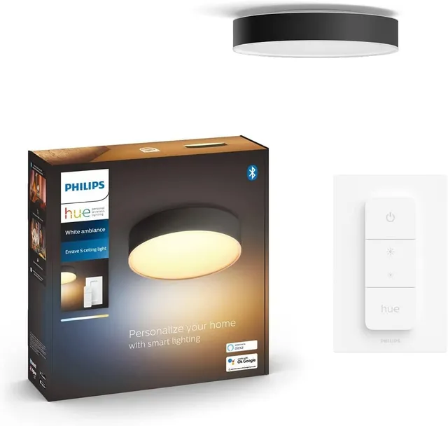 philips-hue-white-ambiance-enrave-deckenleuchte-m-schwarz-1900-lm-inkl-dimmschal image 1