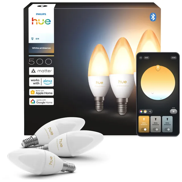 philips-hue-smart-led-kerzenlampe-b39-e14-3er-pack-white-ambiance-vollspektrum-1 image 1