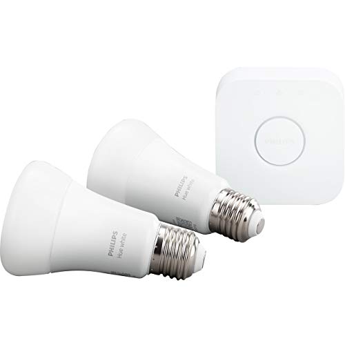 philips-hue-white-e27-2er-starter-set-mit-hue-bridge-dimmbare-warmwei-e-led-lamp image 2
