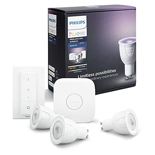 philips-hue-white-color-ambiance-gu10-3er-starter-set-3x230-lm-hue-bridge-16-mio image 2