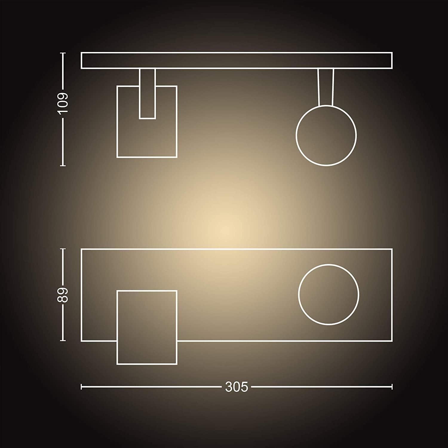 philips-hue-white-ambiance-runner-2er-spot-schwarz-2x5w-gu10-inkl-dimmschalter-d image 2