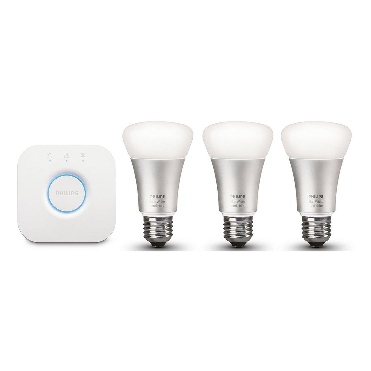 philips-hue-white-color-ambiance-e27-starter-set-3x-570-lm-3-dimmbare-farb-lampe image 1