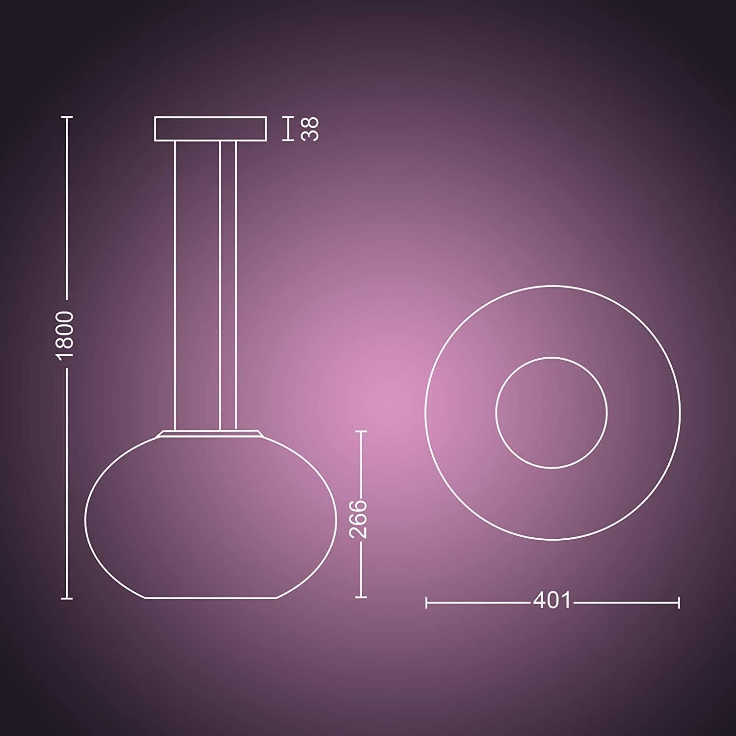 philips-hue-white-color-ambiance-led-pendelleuchte-flourish-dimmbar-16-mio-farbe image 3