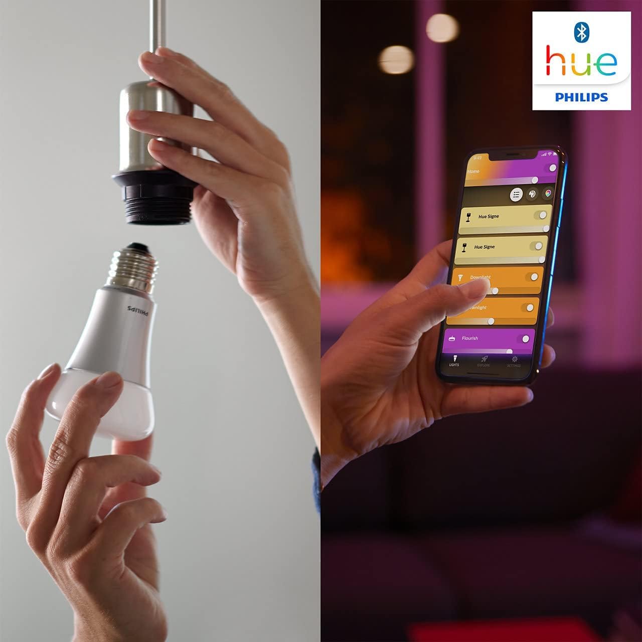 philips-hue-white-color-ambiance-2x-e27-led-starter-set-inkl-hue-bridge-und-dimm image 2