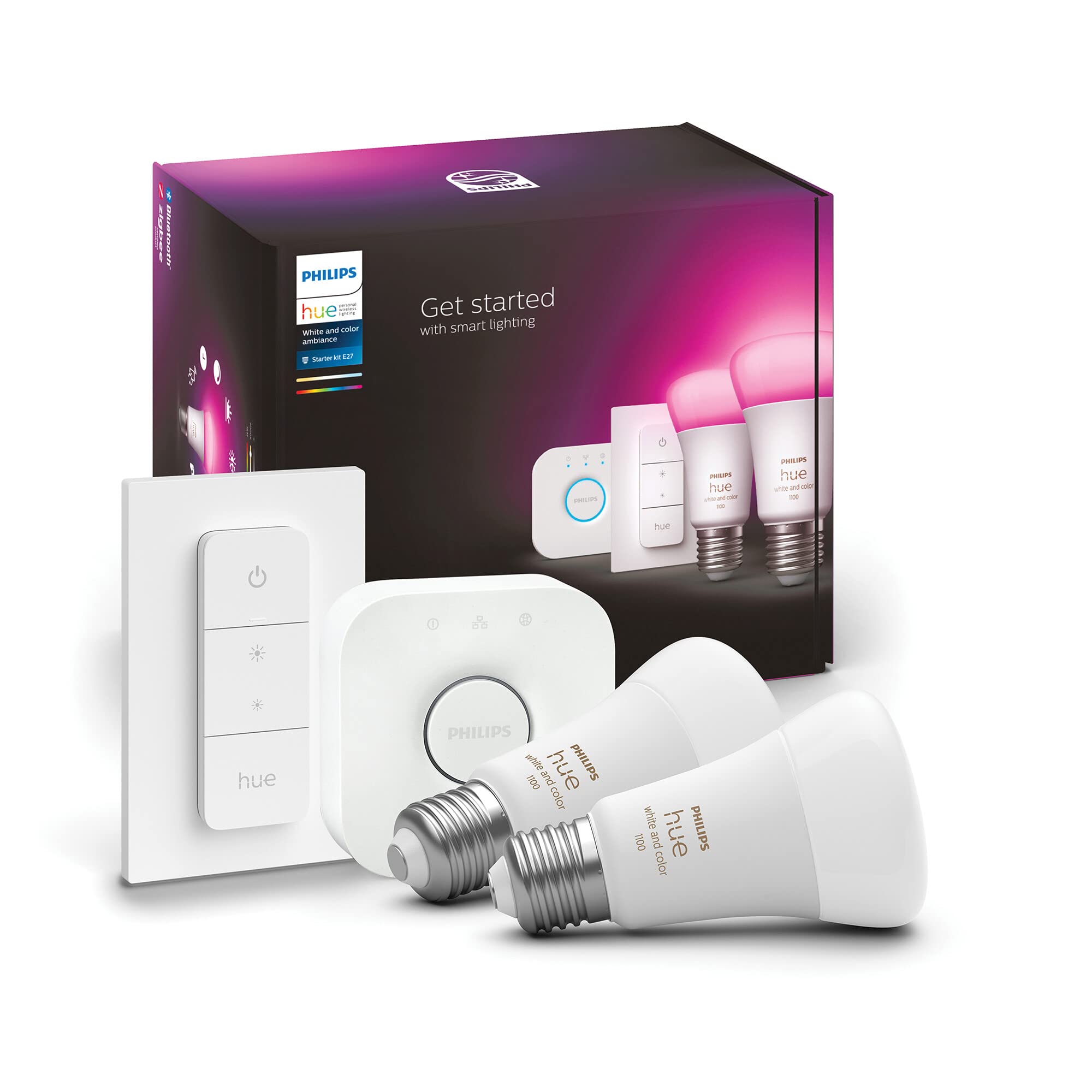 philips-hue-white-color-ambiance-starter-set-2x-e27-smart-led-leuchtmittel-hue-b image 1