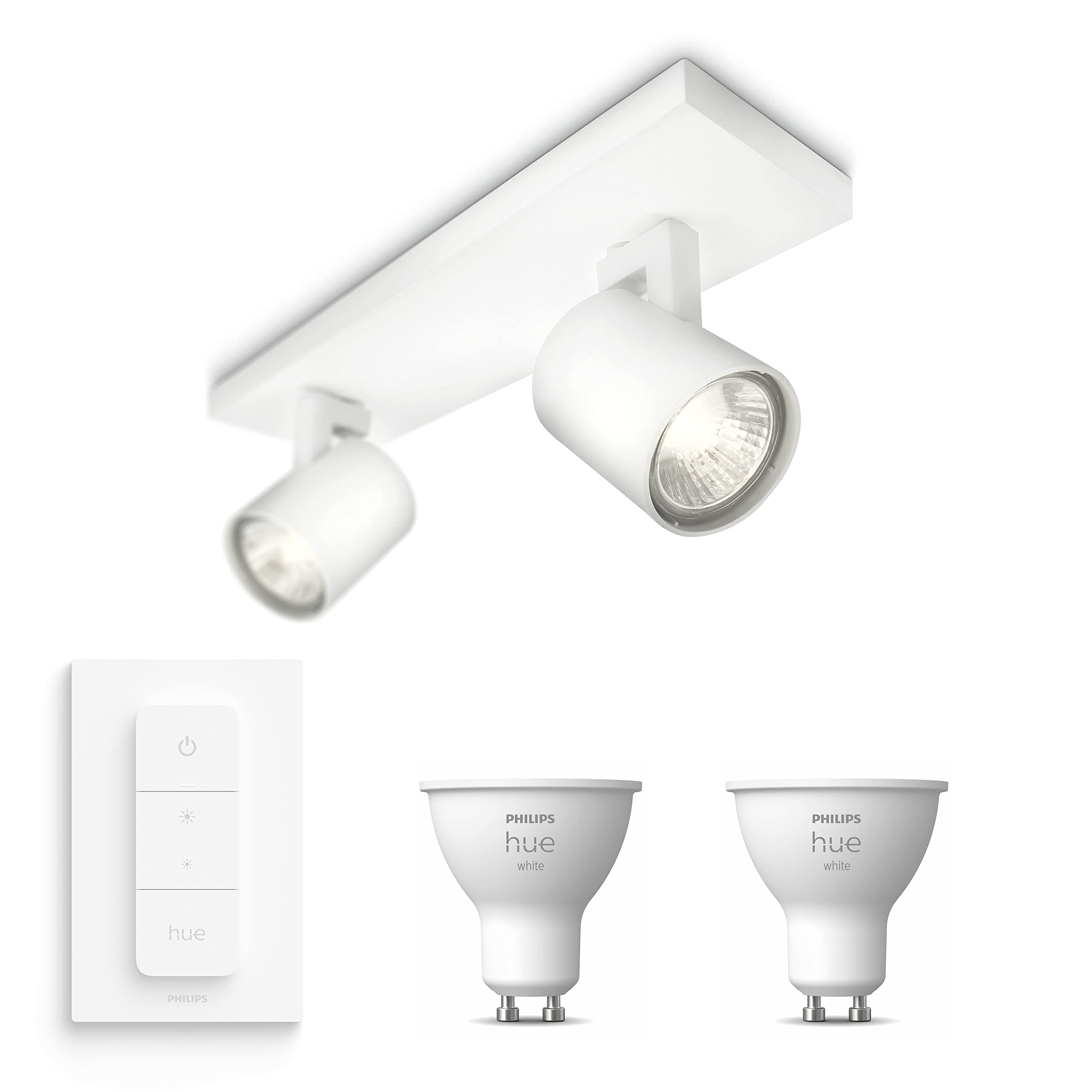 philips-hue-runner-aufbaustrahler-2-flammig-wei-gu10-warmwei-inkl-hue-dimmer-swi image 1