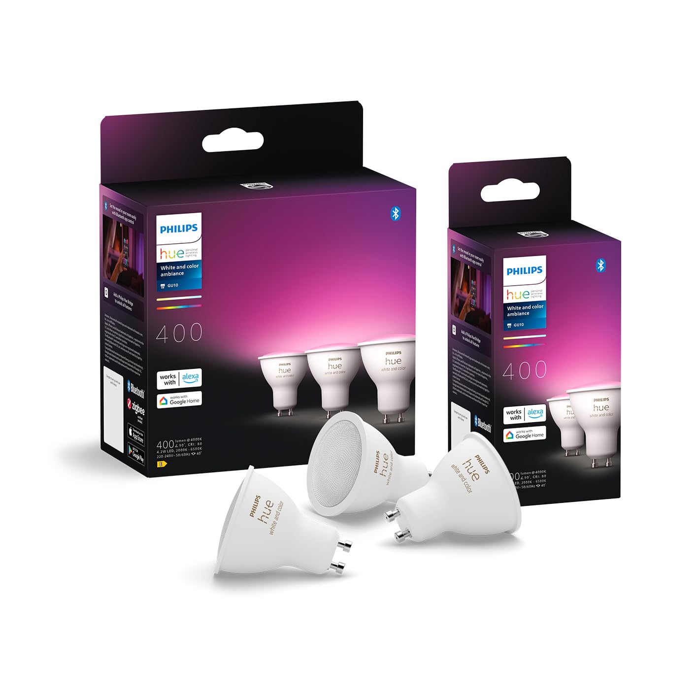 philips-hue-white-color-ambiance-gu10-led-spot-5er-pack-400-lm-dimmbare-smart-sp image 2