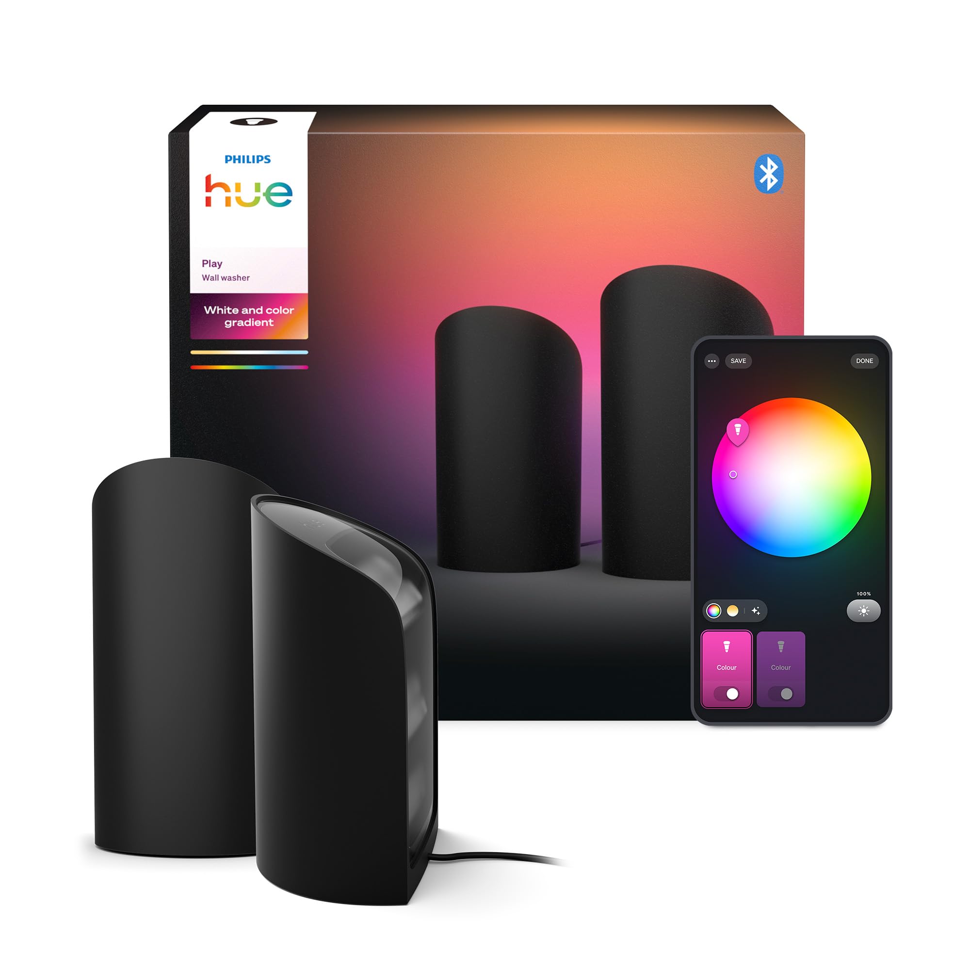 philips-hue-play-smart-wall-washer-2er-pack-schwarz-wei-farblicht-mit-colorcast- image 1