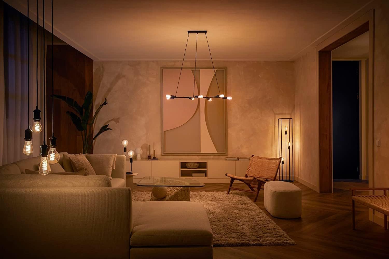 philips-hue-white-e27-filament-led-lampe-550-lm-dimmbare-edison-lampe-mit-warmwe image 4