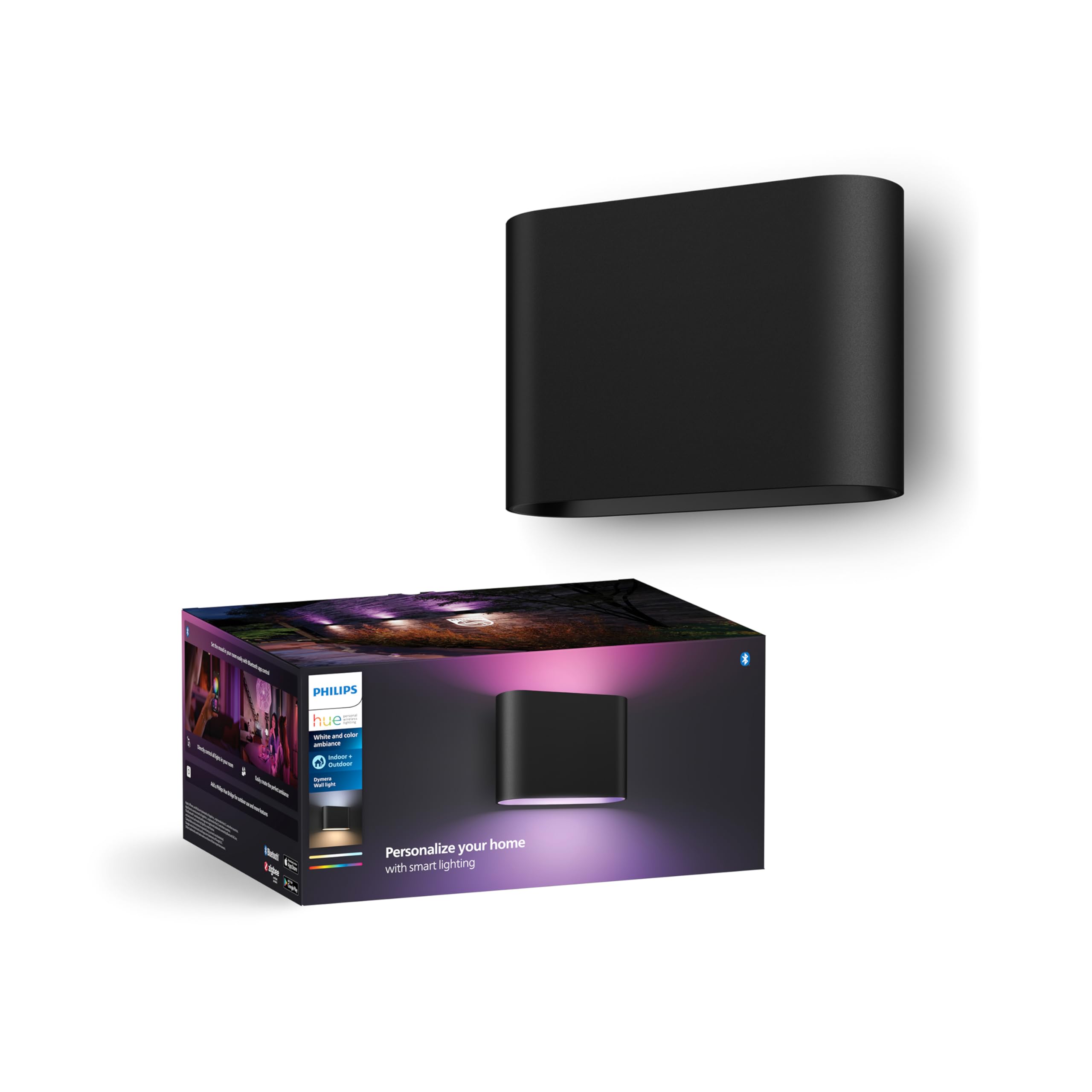 philips-hue-dymera-wandleuchte-innen-au-en-schwarz-led-wandleuchte-mit-2-individ image 1