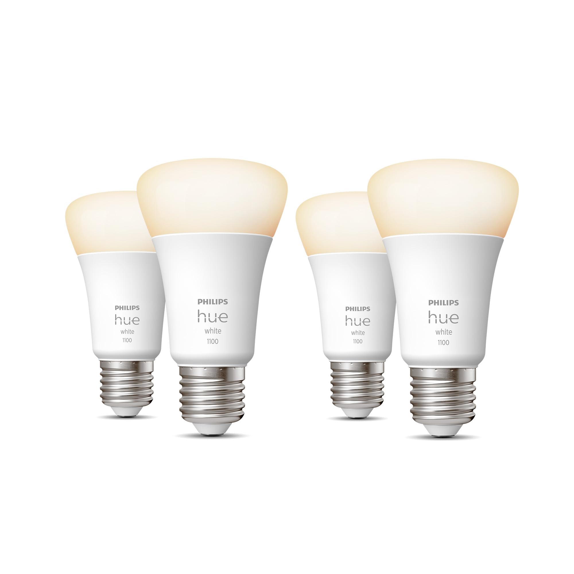 philips-hue-white-e27-lampe-4er-pack-1055-lm-9-5w-dimmbar-warmwei-app-steuerung- image 3