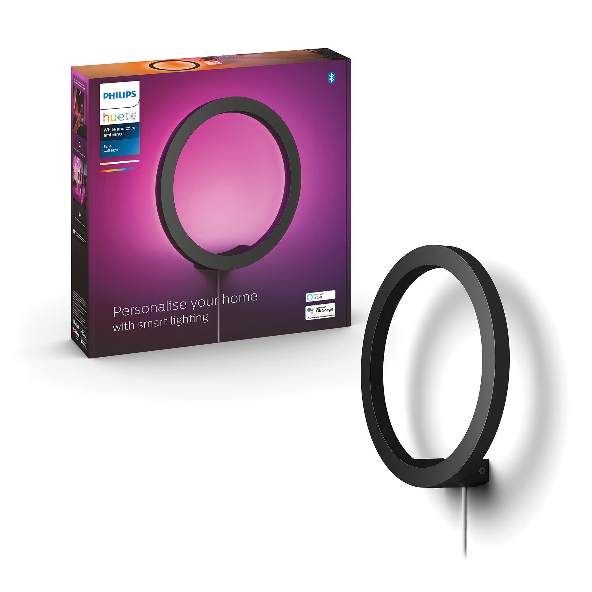 philips-hue-white-color-ambiance-led-wandleuchte-sana-schwarz-dimmbar-16-mio-far image 5