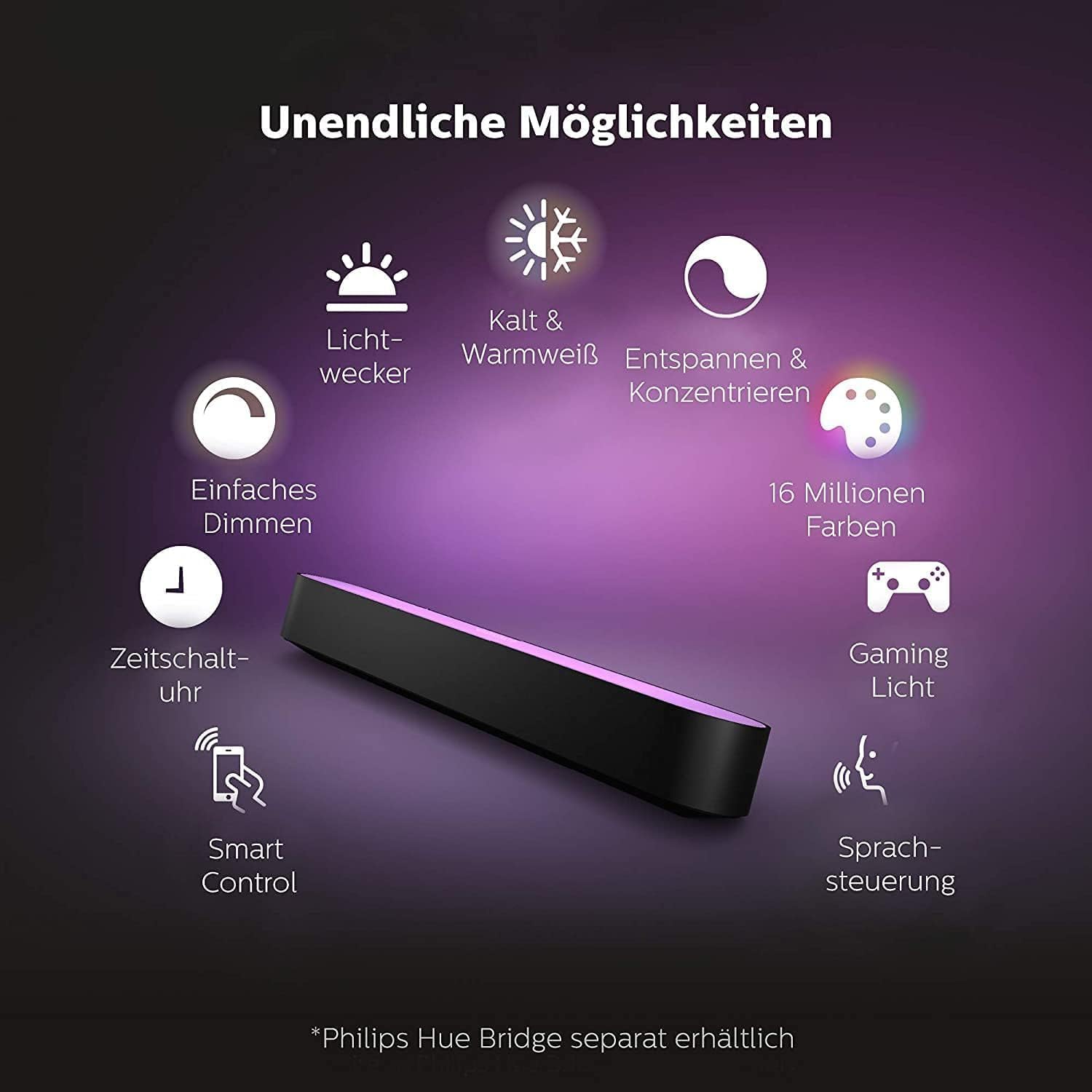 philips-hue-white-color-ambiance-play-lightbar-basis-set-2er-pack-500-lm-16-mio- image 5