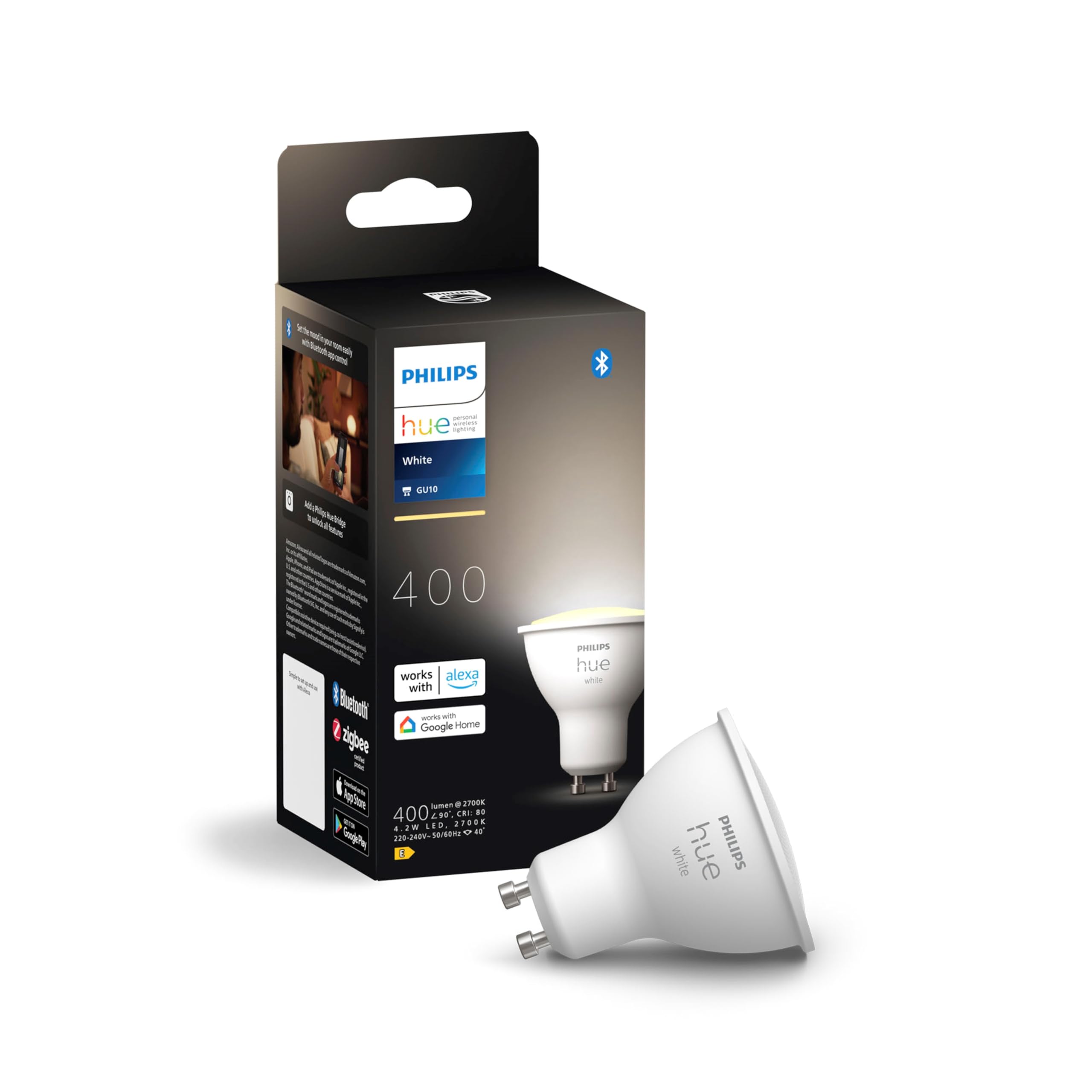 philips-hue-white-gu10-led-spot-1er-pack-400-lm-dimmbare-warmwei-e-smart-home-la image 2