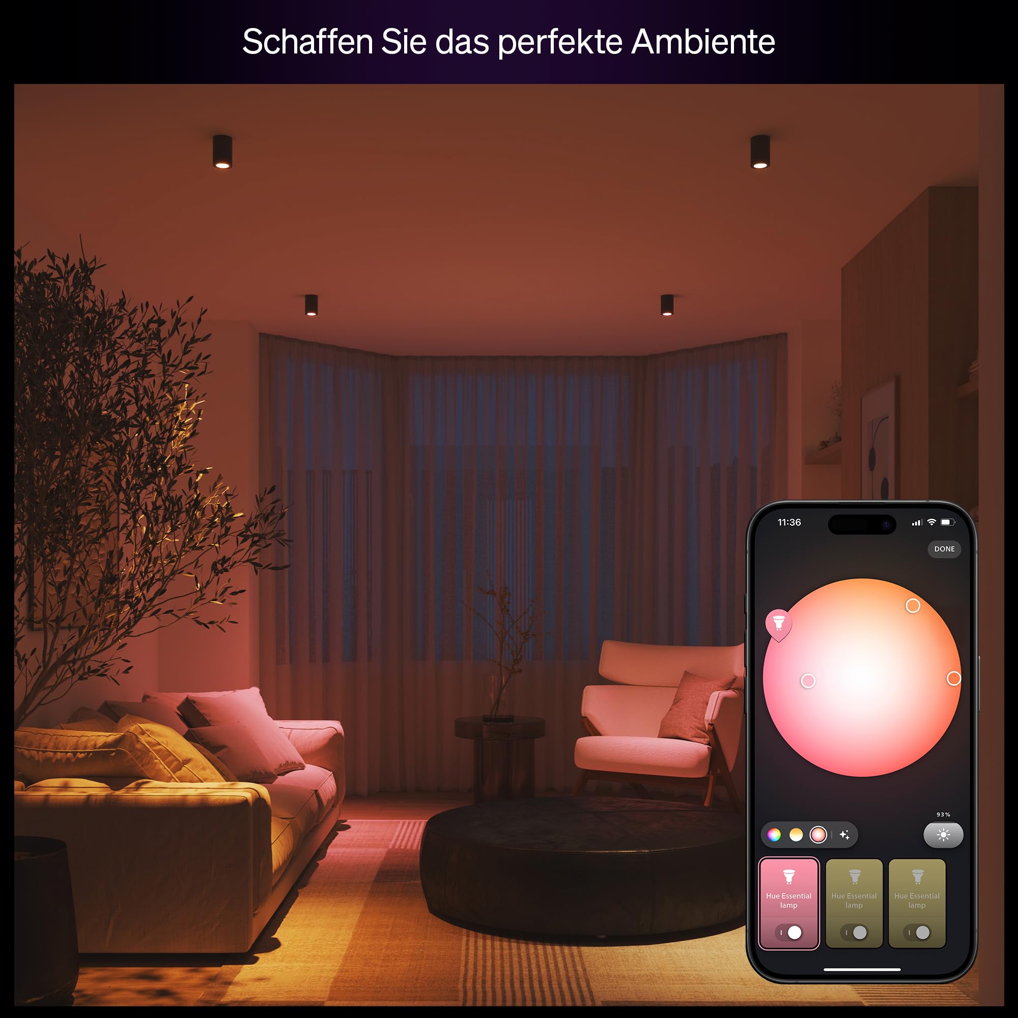 philips-hue-essential-starter-set-bridge-3x-gu10-white-color-ambiance-smart-leuc image 3