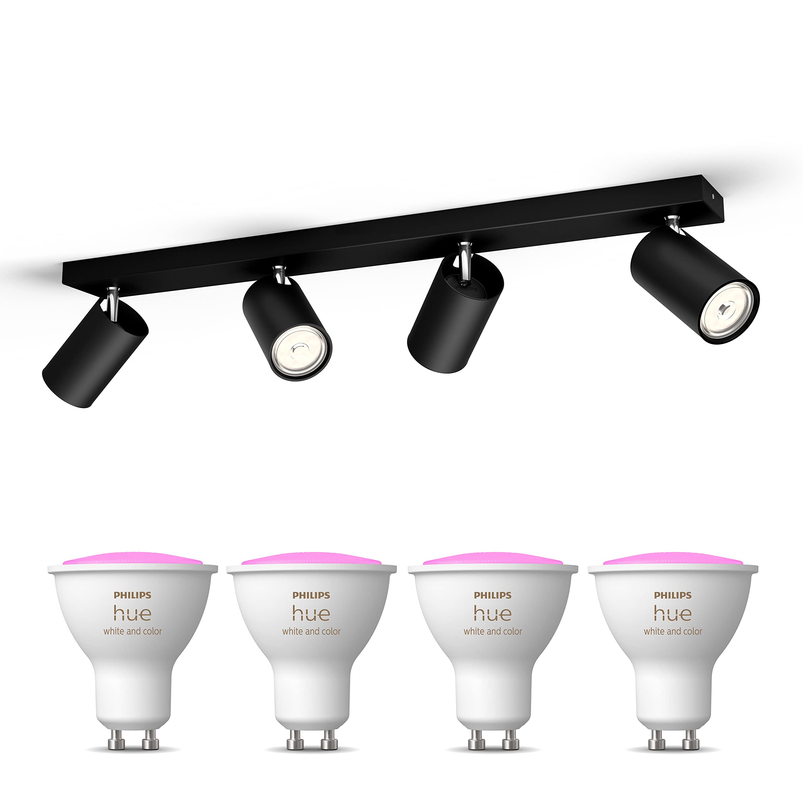 philips-hue-kosipo-aufbaustrahler-4-flammig-schwarz-gu10-white-and-color-ambianc image 1