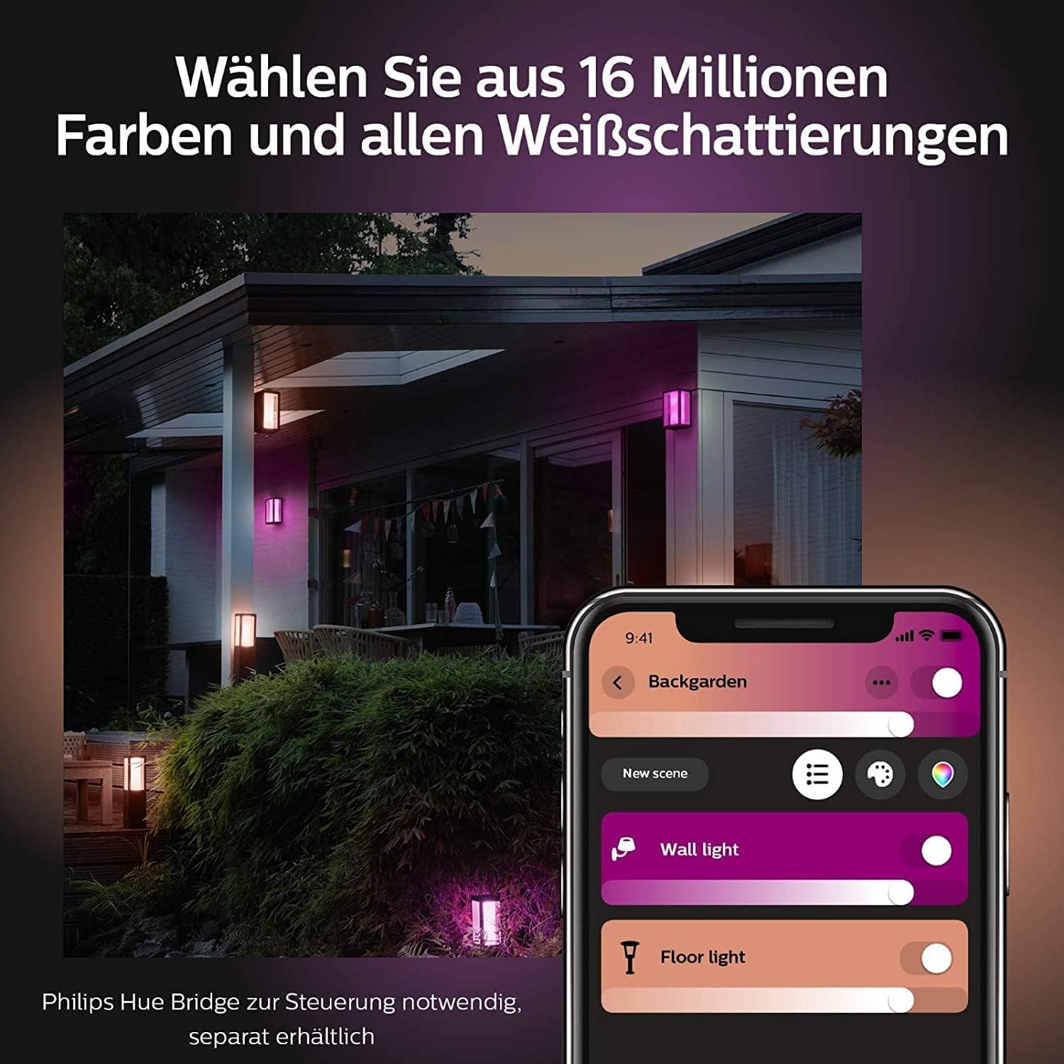 philips-hue-white-color-ambiance-led-wandleuchte-impress-schmal-outdoor-au-enleu image 7