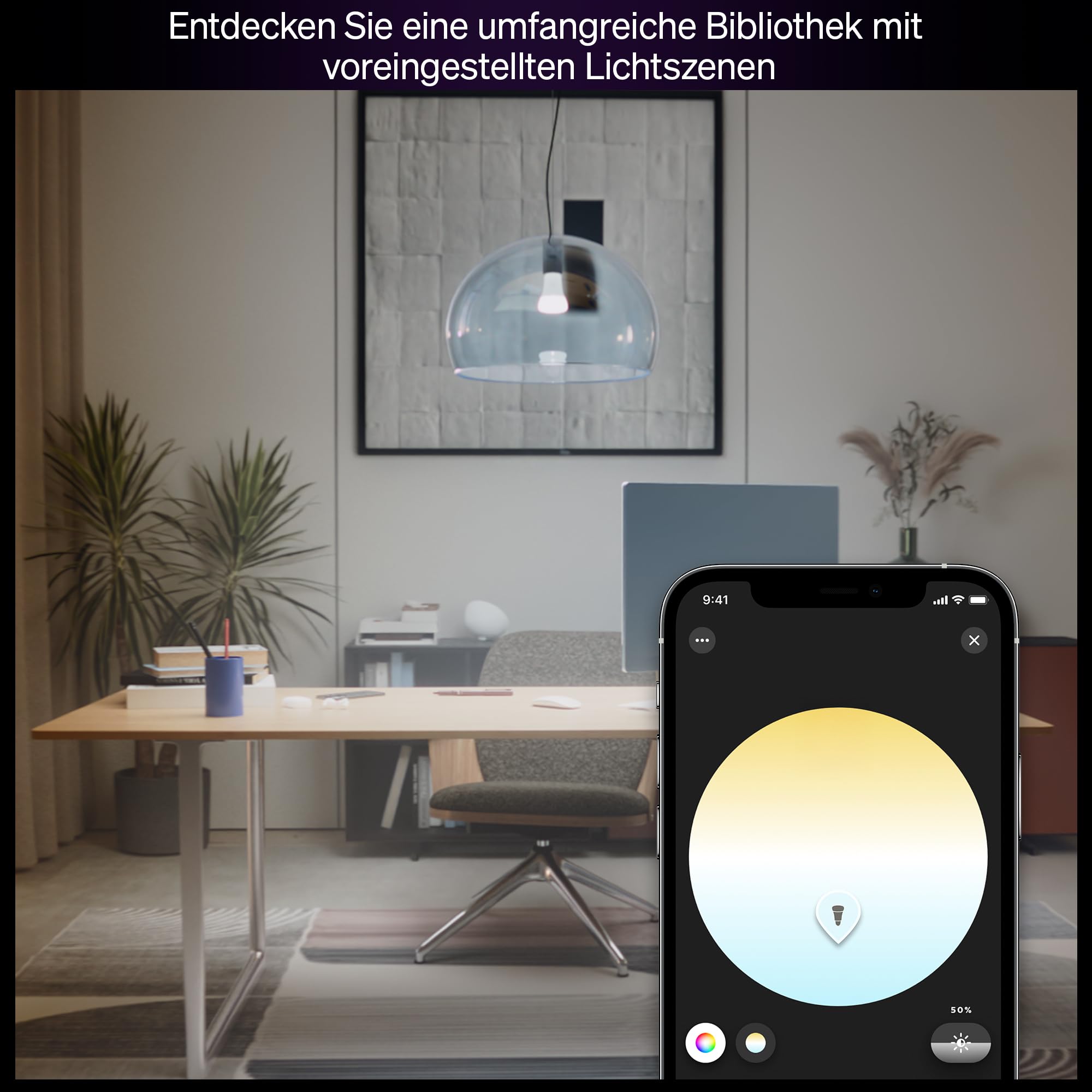 philips-hue-white-ambiance-a60-smart-led-lampe-e27-6w-810-lumen-vollspektrum-100 image 8