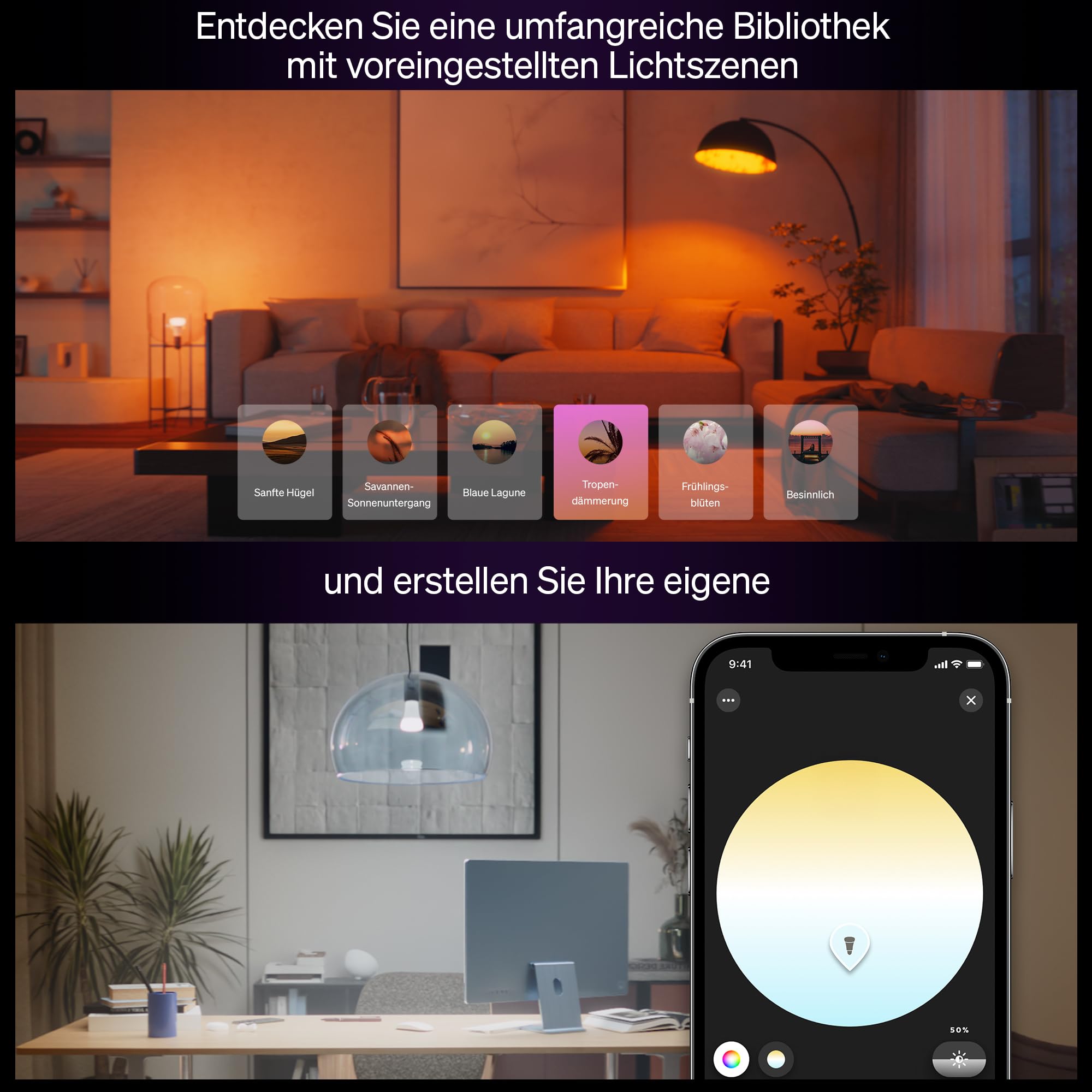 philips-hue-white-color-ambiance-e27-led-gl-hbirne-2er-pack-810-lm-16-mio-farben image 8