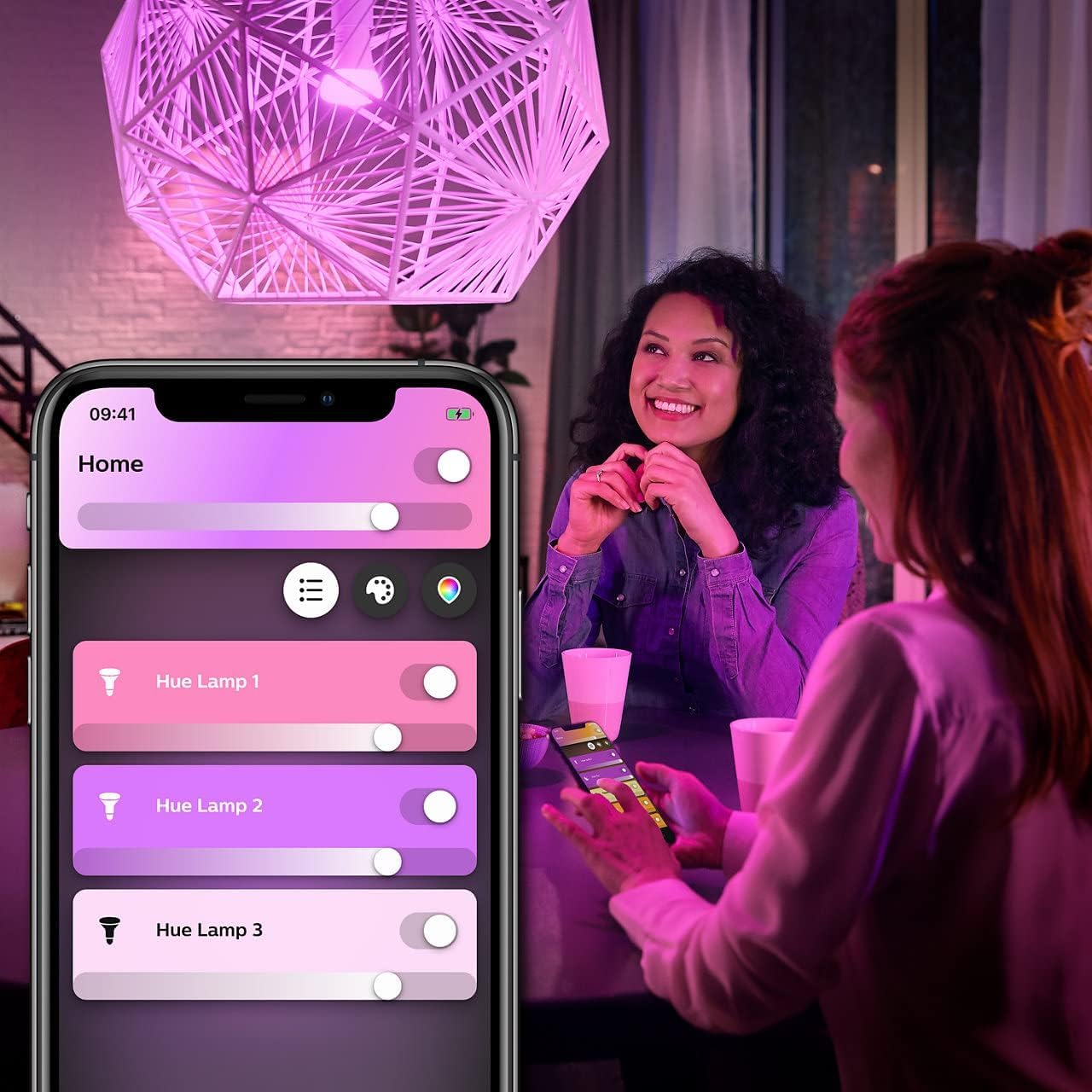 philips-hue-white-color-ambiance-2x-e27-led-starter-set-inkl-hue-bridge-und-dimm image 3