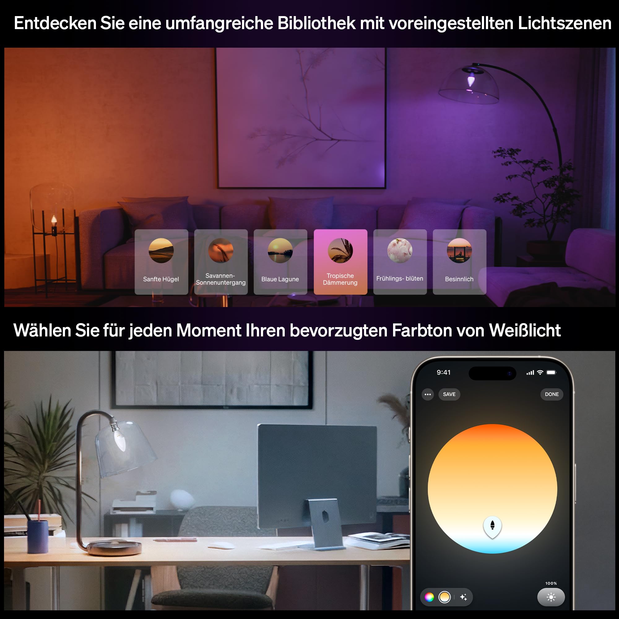 philips-hue-b39-e14-smart-led-kerzenlampe-white-and-color-ambiance-1er-pack-voll image 8