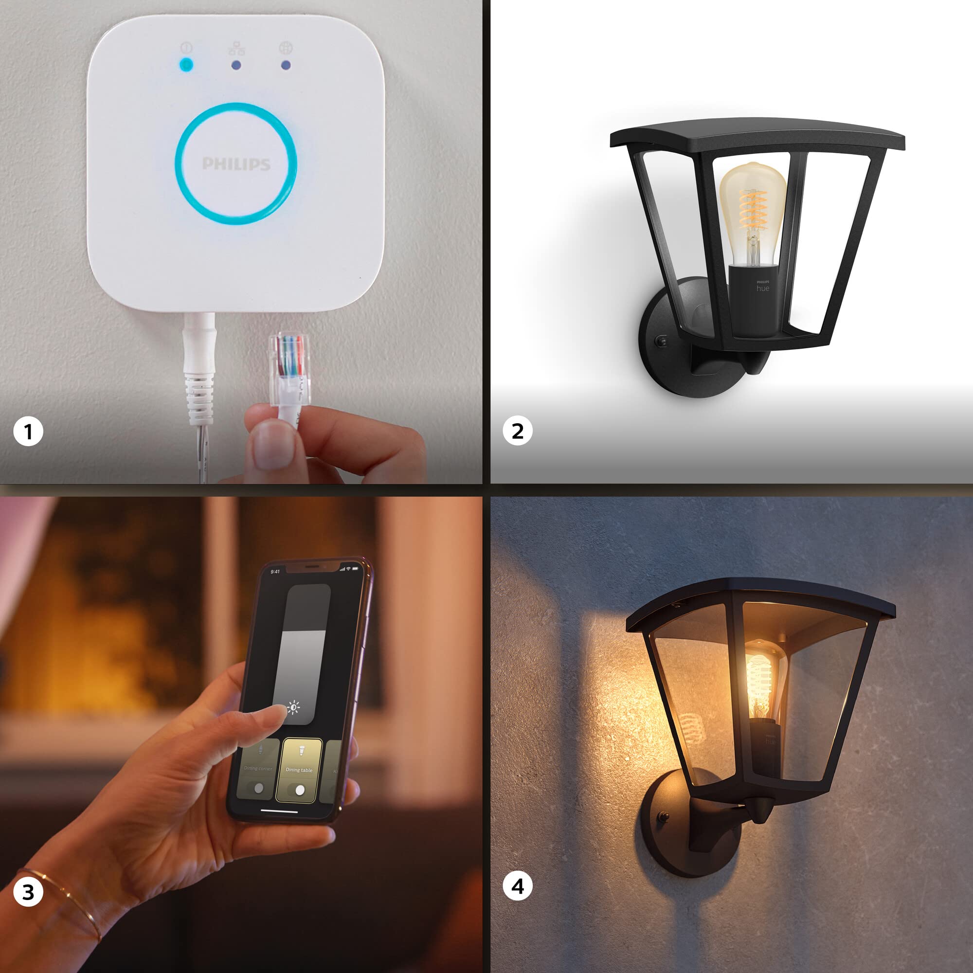philips-hue-white-inara-wandleuchte-outdoor-schwarz-550-lm-warmwei-es-filamentli image 8