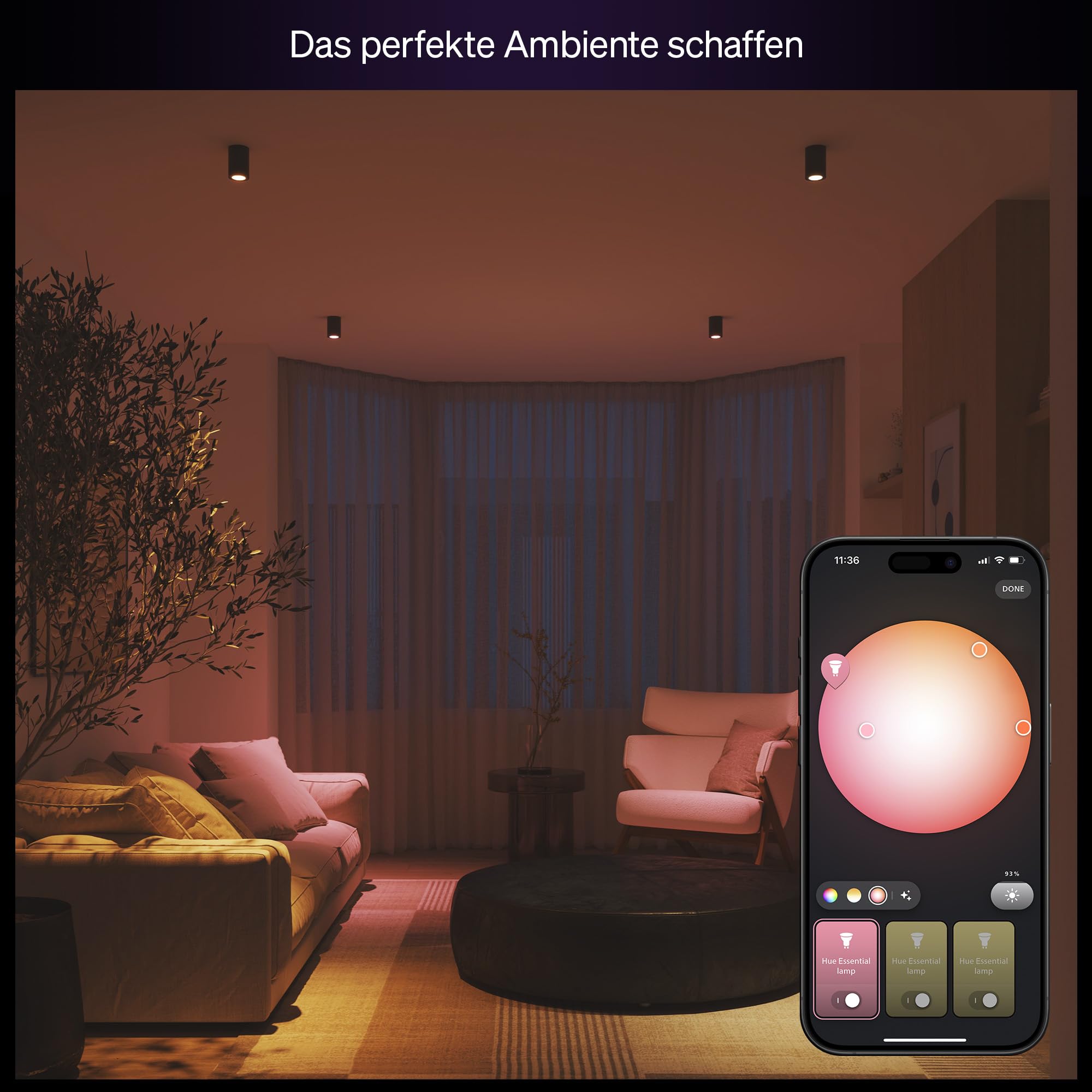 philips-hue-essential-smart-led-gu10-spot-4er-pack-345-lm-wei-farbe-dimmbar-alex image 3