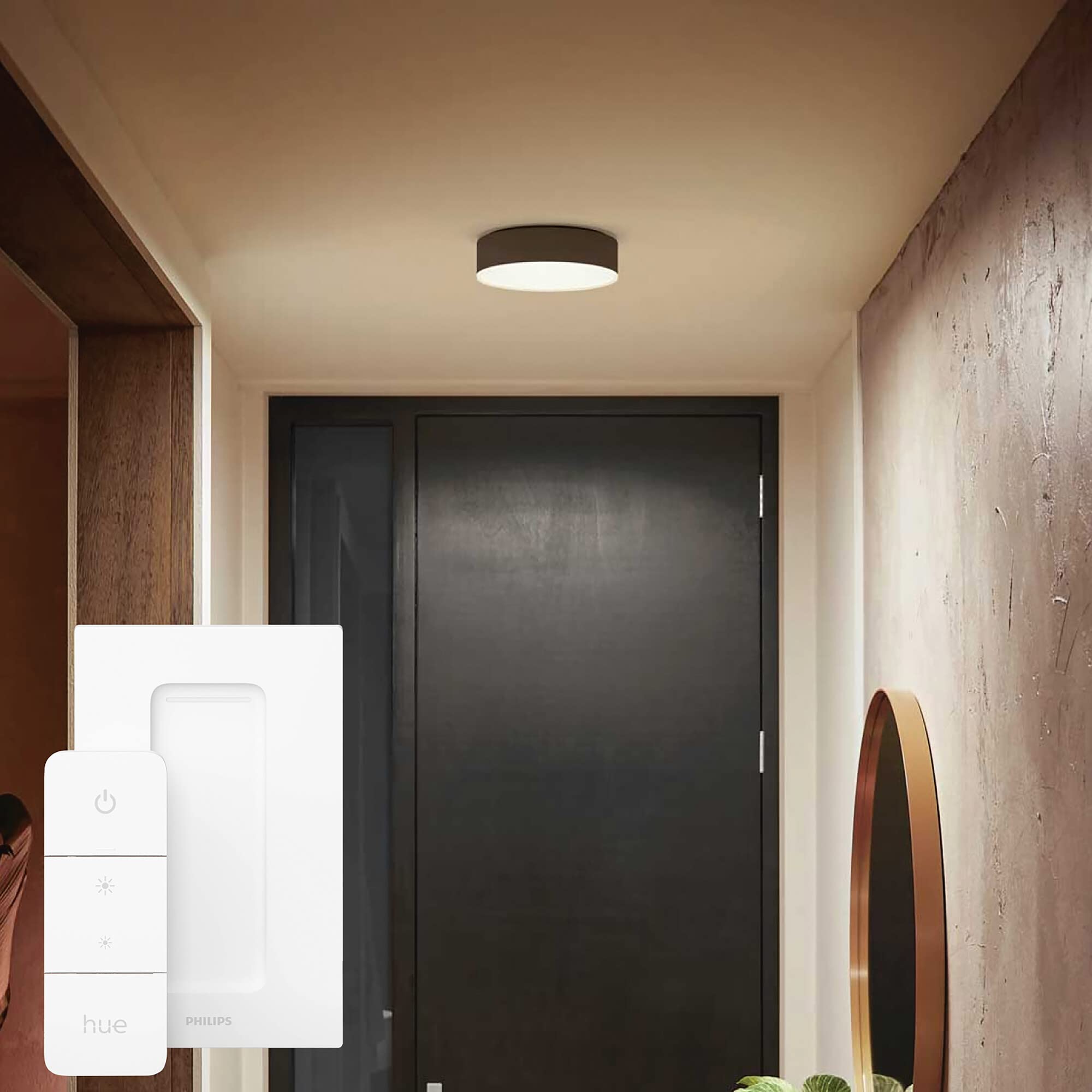 philips-hue-white-ambiance-enrave-deckenleuchte-s-schwarz-950-lm-dimmbare-smart- image 3