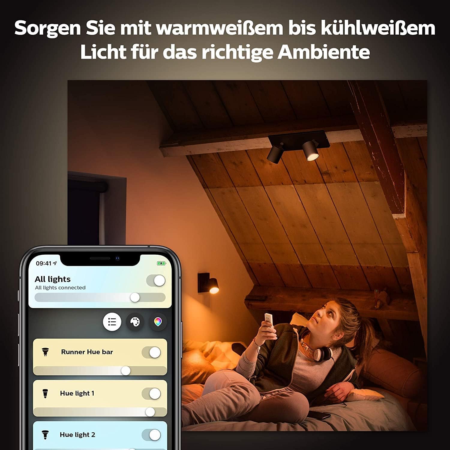 philips-hue-white-ambiance-runner-2er-spot-schwarz-2x5w-gu10-inkl-dimmschalter-d image 4