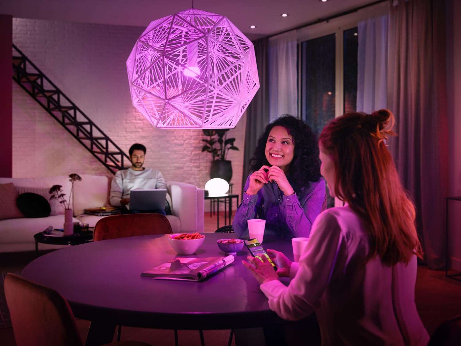 philips-hue-white-color-ambiance-starter-set-2x-e27-lampe-1-100-lm-smart-button- image 2