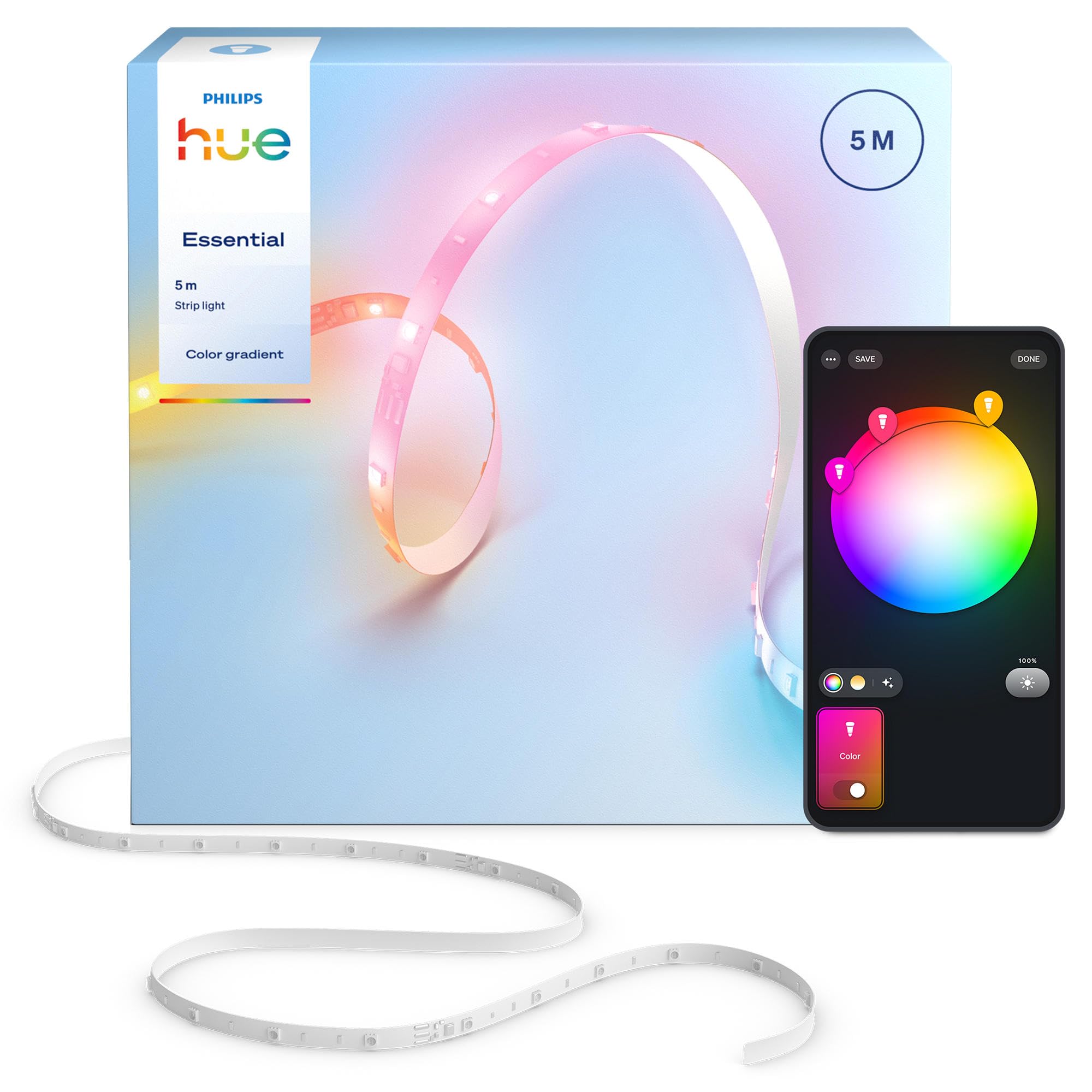 philips-hue-essential-led-lightstrip-5-meter-rgbic-mit-lebendigen-farben-flexibl image 1