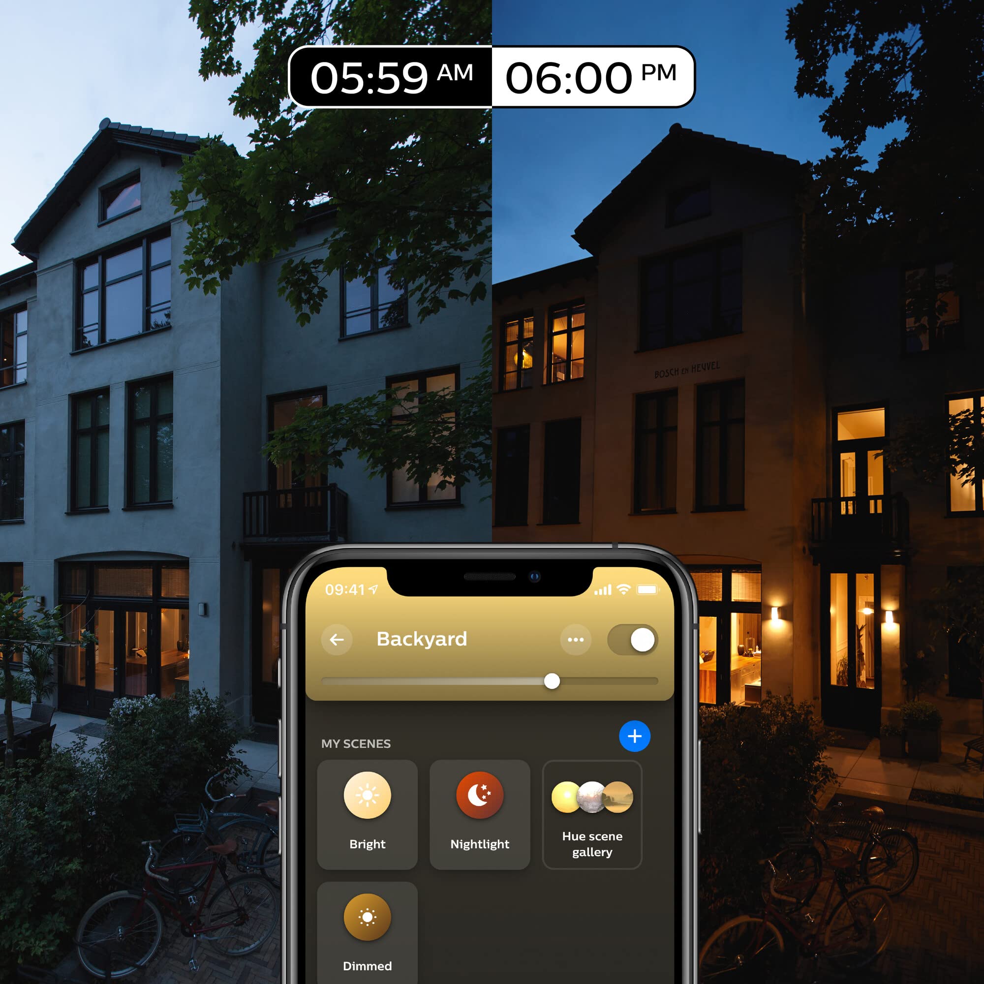 philips-hue-white-inara-wandleuchte-outdoor-schwarz-550-lm-warmwei-es-filamentli image 7