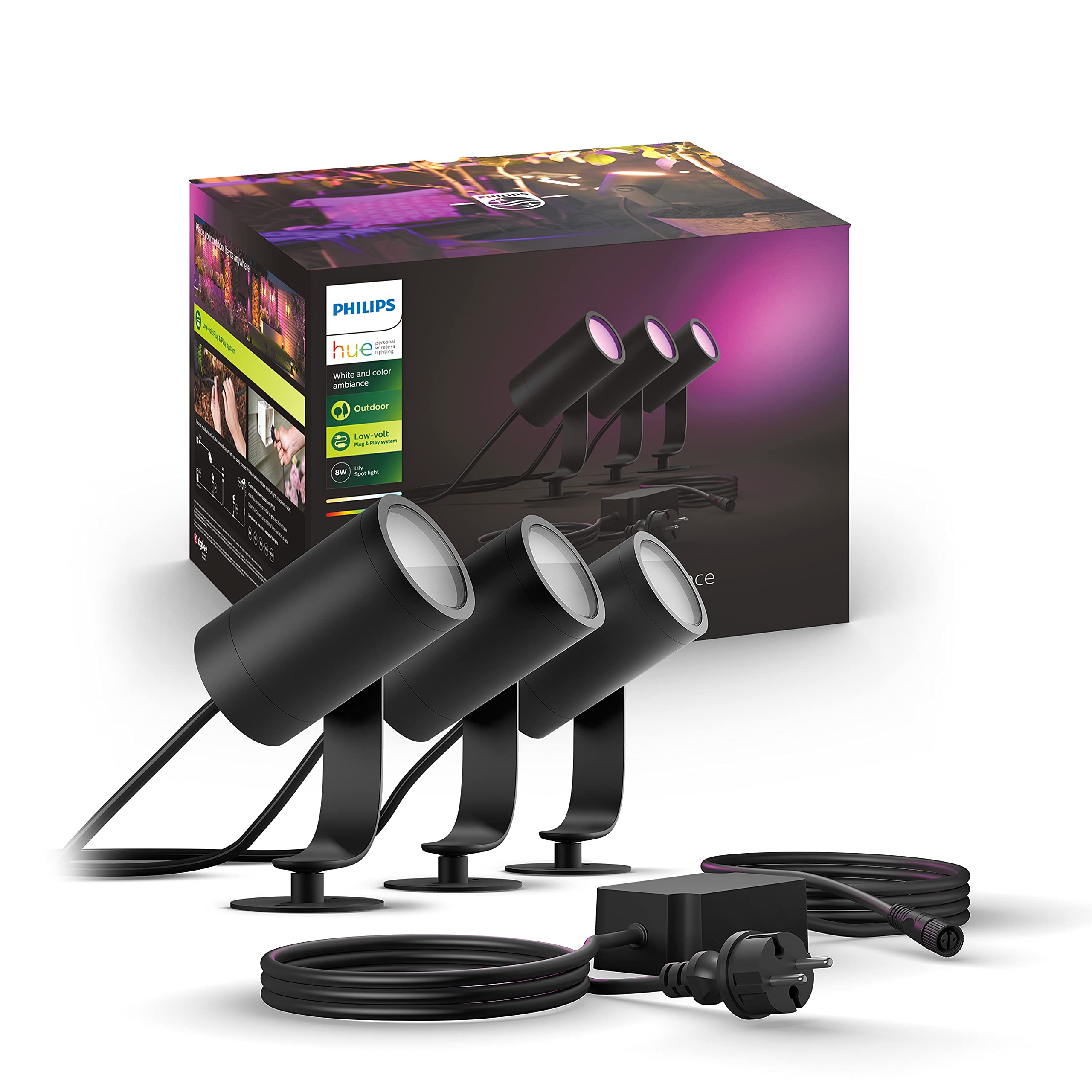philips-hue-lily-starterpaket-au-enbeleuchtung-mit-3-gartenstrahlern-anthrazit-w image 2