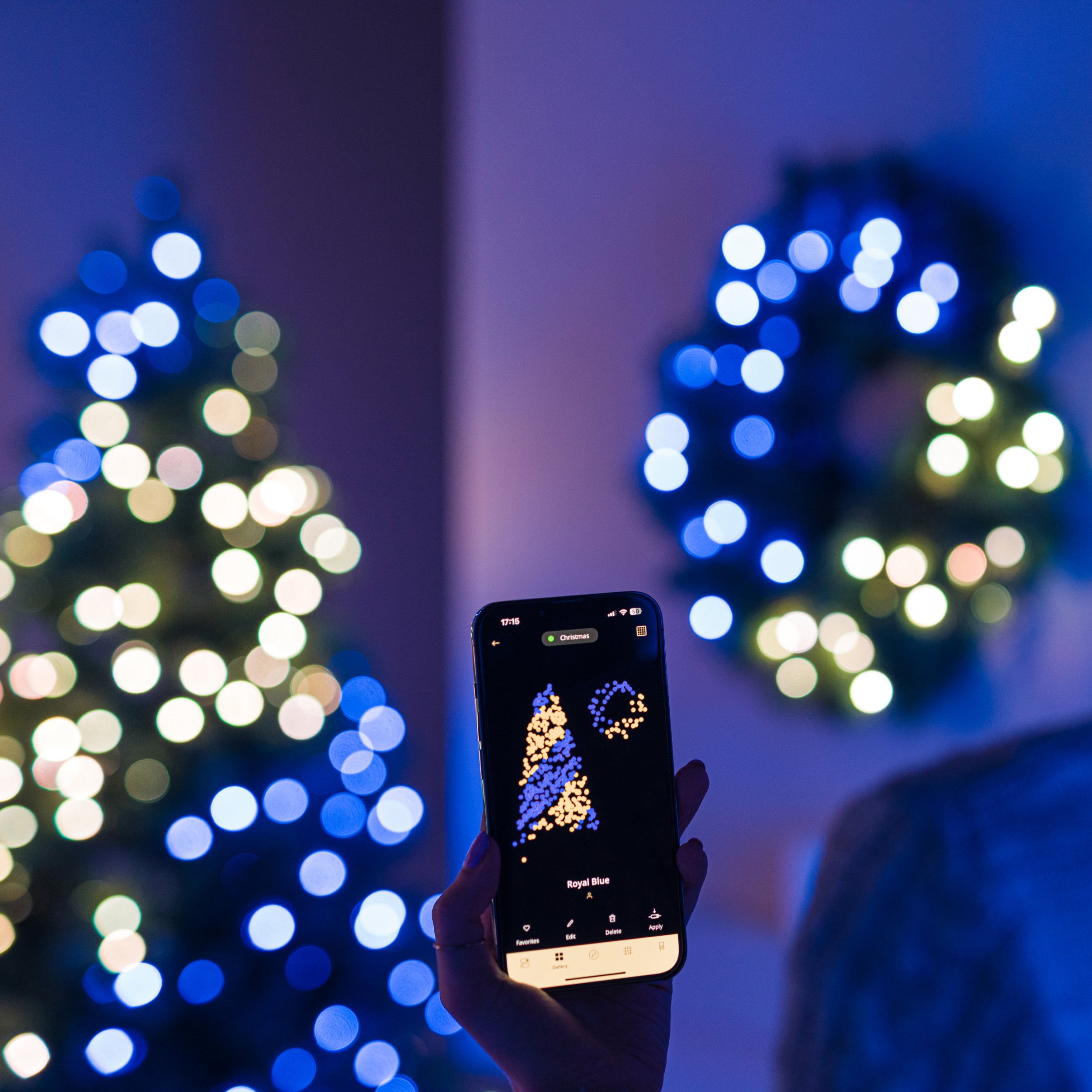 twinkly-pre-lit-wreath-smart-led-weihnachtskranz-indoor-app-steuerung-16-mio-far image 4